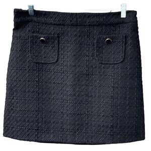 MAISON d’AMÉLIE PARIS black woven tweed skirt with patch Pockets‎ in size 12.